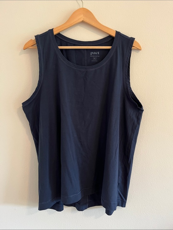 Pact Tops - Pact Dark Navy Scoop Tank Top
